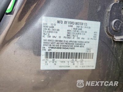 Zdjęcie 12 z 12 samochodu: 2022 FORD EXPLORER VIN:1FMSK8BB1NGA31655 - miniatura