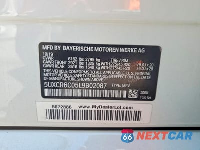 Zdjęcie 14 z 14 samochodu: 2020 BMW X5 XDRIVE40I VIN:5UXCR6C05L9B02087 - miniatura
