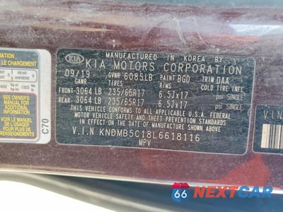 Zdjęcie 14 z 14 samochodu: 2020 KIA SEDONA LX VIN:KNDMB5C18L6618116 - miniatura