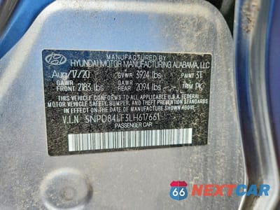 Zdjęcie 12 z 12 samochodu: 2020 HYUNDAI ELANTRA VALUE EDITION VIN:5NPD84LF3LH617661 - miniatura