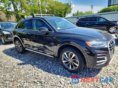 Czwarte zdjęcie samochodu z boku: 2021 AUDI Q5 PREMIUM PLUS VIN:WA1BAAFY8M2057947 - miniatura