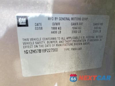 Zdjęcie 12 z 12 samochodu: 2008 CHEVROLET MALIBU 1LT VIN:1G1ZH57B18F227560 - miniatura