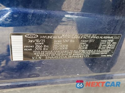 Zdjęcie 13 z 13 samochodu: 2023 HYUNDAI SANTA FE SEL VIN:5NMS2DAJ8PH542135 - miniatura