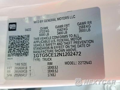 Zdjęcie 13 z 13 samochodu: 2022 GMC CANYON ELEVATION VIN:1GTG5CE12N1202472 - miniatura