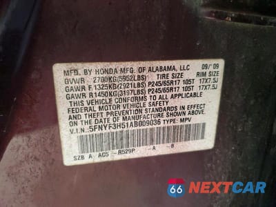 Zdjęcie 13 z 13 samochodu: 2010 HONDA PILOT EXL VIN:5FNYF3H51AB009036 - miniatura