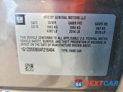 Zdjęcie 13 z 13 samochodu: 2010 CHEVROLET MALIBU 2LT VIN:1G1ZD5EB8AF216494 - miniatura