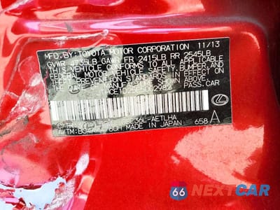 Zdjęcie 12 z 12 samochodu: 2014 LEXUS IS 350 VIN:JTHCE1D25E5002982 - miniatura