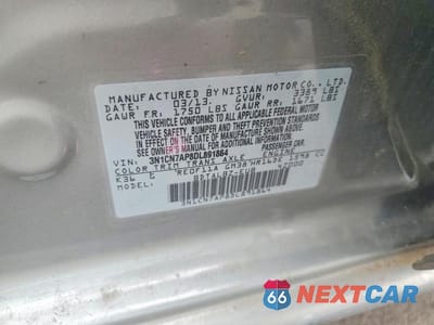 Zdjęcie 12 z 12 samochodu: 2013 NISSAN VERSA 1.6 S VIN:3N1CN7AP8DL891864 - miniatura