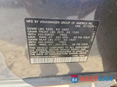 Zdjęcie 14 z 14 samochodu: 2025 VOLKSWAGEN ATLAS SE VIN:1V2HR2CA4SC576571 - miniatura