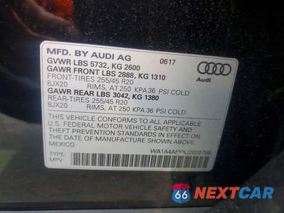 Zdjęcie 13 z 13 samochodu: 2018 AUDI SQ5 PREMIUM PLUS VIN:WA1A4AFYXJ2020798 - miniatura
