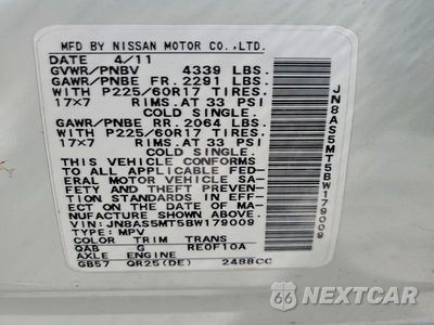 Zdjęcie 13 z 13 samochodu: 2011 NISSAN ROGUE S VIN:JN8AS5MT5BW179009 - miniatura