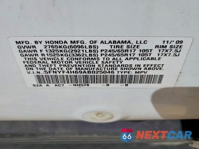 Zdjęcie 13 z 13 samochodu: 2010 HONDA PILOT VIN:5FNYF4H69AB025046 - miniatura