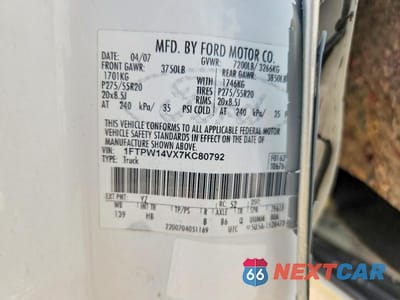 Zdjęcie 12 z 12 samochodu: 2007 FORD F150 SUPERCREW VIN:1FTPW14VX7KC80792 - miniatura