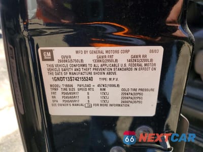 Zdjęcie 13 z 13 samochodu: 2004 CHEVROLET TRAILBLAZER LS VIN:1GNDT13S742155240 - miniatura