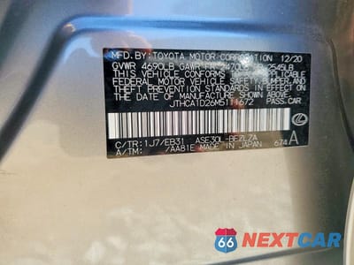 Zdjęcie 12 z 12 samochodu: 2021 LEXUS IS 300 VIN:JTHCA1D26M5111672 - miniatura