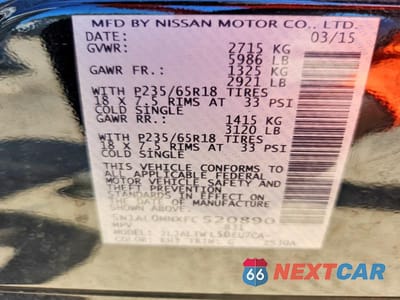 Zdjęcie 13 z 13 samochodu: 2015 INFINITI QX60 BASE VIN:5N1AL0MNXFC520890 - miniatura