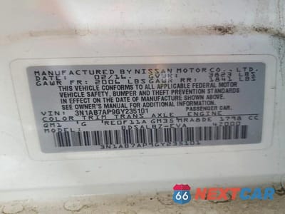 Zdjęcie 12 z 12 samochodu: 2016 NISSAN SENTRA S VIN:3N1AB7AP9GY235101 - miniatura