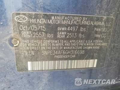 Zdjęcie 13 z 13 samochodu: 2016 HYUNDAI SONATA SPORT VIN:5NPE34AF6GH316698 - miniatura