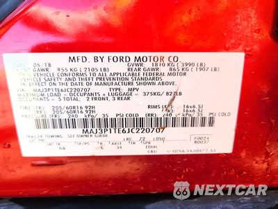 Zdjęcie 12 z 12 samochodu: 2018 FORD ECOSPORT SE VIN:MAJ3P1TE6JC220707 - miniatura