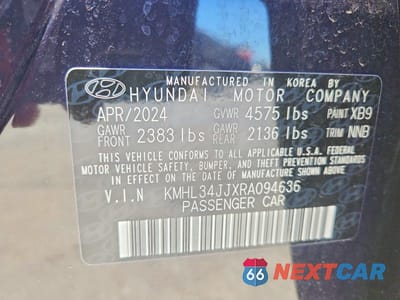 Zdjęcie 13 z 13 samochodu: 2024 HYUNDAI SONATA HYBRID SEL VIN:KMHL34JJXRA094636 - miniatura