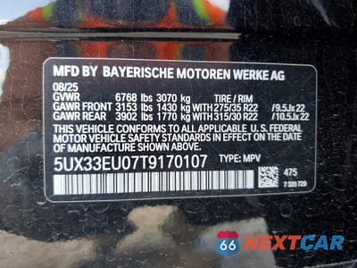 Zdjęcie 14 z 14 samochodu: 2026 BMW X5 M60I VIN:5UX33EU07T9170107 - miniatura