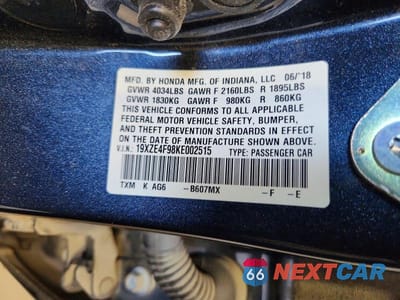 Zdjęcie 12 z 12 samochodu: 2019 HONDA INSIGHT TOURING VIN:19XZE4F98KE002515 - miniatura