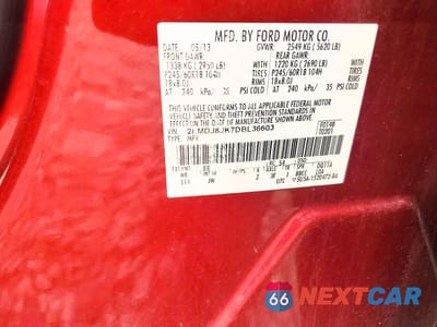 Zdjęcie 13 z 13 samochodu: 2013 LINCOLN MKX VIN:2LMDJ8JK7DBL36603 - miniatura