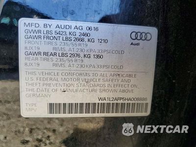 Zdjęcie 13 z 13 samochodu: 2017 AUDI Q5 PREMIUM PLUS VIN:WA1L2AFP5HA008886 - miniatura