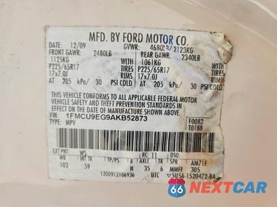 Zdjęcie 13 z 13 samochodu: 2010 FORD ESCAPE LIMITED VIN:1FMCU9EG9AKB52873 - miniatura