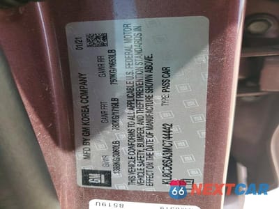 Zdjęcie 12 z 12 samochodu: 2021 CHEVROLET SPARK 1LT VIN:KL8CD6SA3MC744442 - miniatura