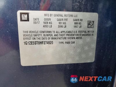 Zdjęcie 12 z 12 samochodu: 2017 CHEVROLET MALIBU LT VIN:1G1ZE5ST8HF274920 - miniatura