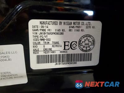 Zdjęcie 13 z 13 samochodu: 2015 INFINITI Q50 BASE VIN:JN1BV7AR0FM390280 - miniatura
