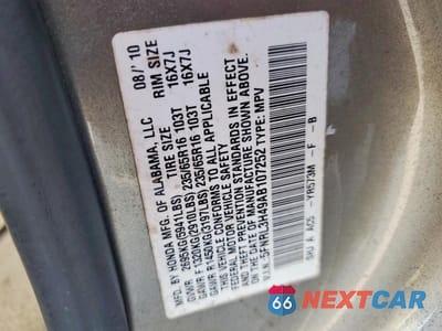 Zdjęcie 13 z 13 samochodu: 2010 HONDA ODYSSEY EX VIN:5FNRL3H49AB107252 - miniatura