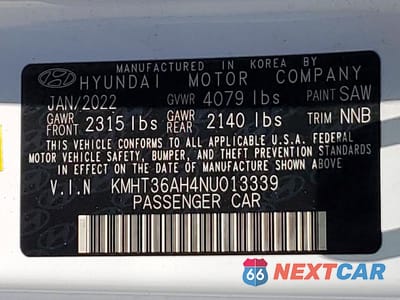 Zdjęcie 13 z 13 samochodu: 2022 HYUNDAI VELOSTER N BASE VIN:KMHT36AH4NU013339 - miniatura