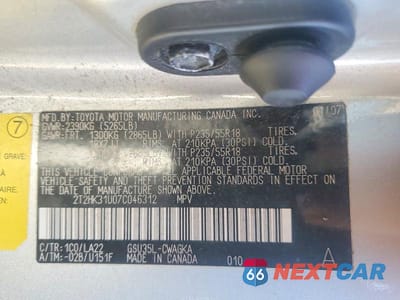 Zdjęcie 13 z 13 samochodu: 2007 LEXUS RX 350 VIN:2T2HK31U07C046312 - miniatura