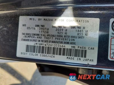 Zdjęcie 12 z 12 samochodu: 2016 MAZDA 3 TOURING VIN:JM1BM1W72G1353464 - miniatura