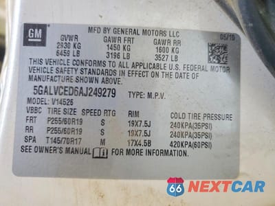 Zdjęcie 13 z 13 samochodu: 2010 BUICK ENCLAVE CXL VIN:5GALVCED6AJ249279 - miniatura