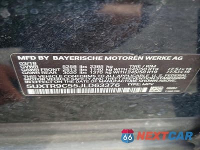 Zdjęcie 12 z 12 samochodu: 2018 BMW X3 XDRIVE30I VIN:5UXTR9C55JLD63376 - miniatura