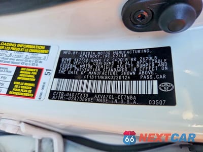 Zdjęcie 12 z 12 samochodu: 2019 TOYOTA CAMRY LE VIN:4T1B11HK8KU220124 - miniatura