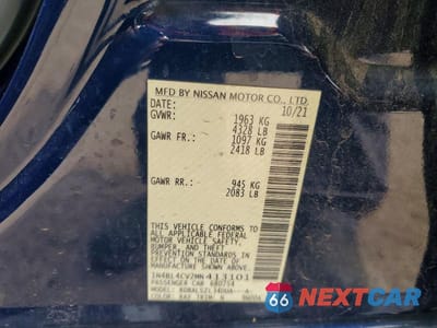 Zdjęcie 12 z 12 samochodu: 2021 NISSAN ALTIMA SR VIN:1N4BL4CV2MN413101 - miniatura
