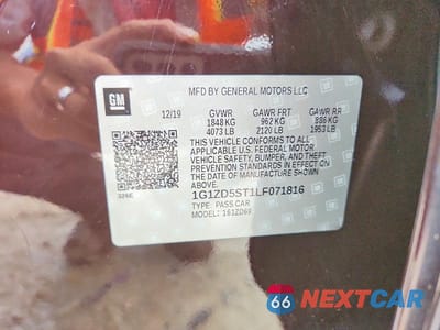 Zdjęcie 12 z 12 samochodu: 2020 CHEVROLET MALIBU LT VIN:1G1ZD5ST1LF071816 - miniatura