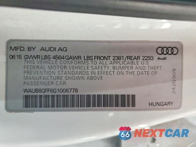 Zdjęcie 12 z 12 samochodu: 2016 AUDI A3 PREMIUM VIN:WAUB8GFF6G1006778 - miniatura