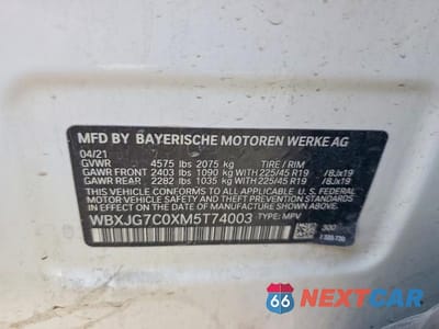 Zdjęcie 12 z 12 samochodu: 2021 BMW X1 SDRIVE28I VIN:WBXJG7C0XM5T74003 - miniatura