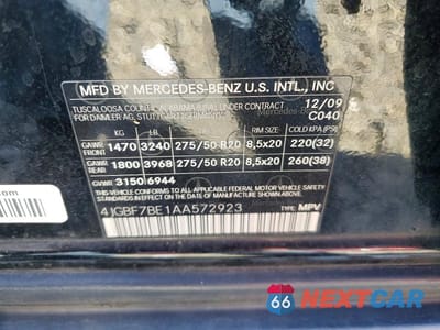 Zdjęcie 13 z 13 samochodu: 2010 MERCEDES-BENZ GL 450 4MATIC VIN:4JGBF7BE1AA572923 - miniatura