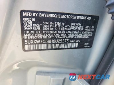 Zdjęcie 13 z 13 samochodu: 2017 BMW X4 XDRIVEM40I VIN:5UXXW7C58H0U25375 - miniatura