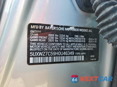 Zdjęcie 13 z 13 samochodu: 2017 BMW X3 SDRIVE28I VIN:5UXWZ7C59H0U46349 - miniatura