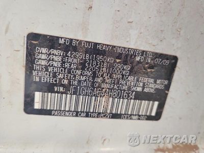 Zdjęcie 12 z 12 samochodu: 2010 SUBARU IMPREZA 2.5I VIN:JF1GH6A64AH801634 - miniatura