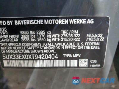 Zdjęcie 12 z 12 samochodu: 2026 BMW X6 XDRIVE40I VIN:5UX33EX0XT9420404 - miniatura
