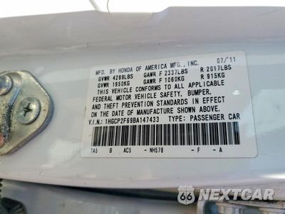 Zdjęcie 12 z 12 samochodu: 2011 HONDA ACCORD SE VIN:1HGCP2F69BA147433 - miniatura