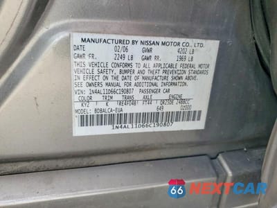 Zdjęcie 13 z 13 samochodu: 2006 NISSAN ALTIMA 2.5 VIN:1N4AL11D66C190807 - miniatura